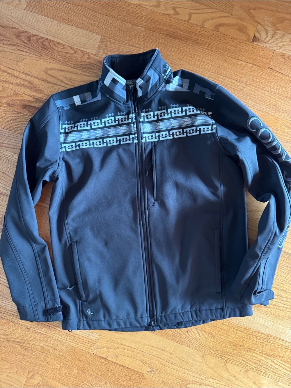 Cody James Men's Black Softshell Jacket with embroidery on sleeve